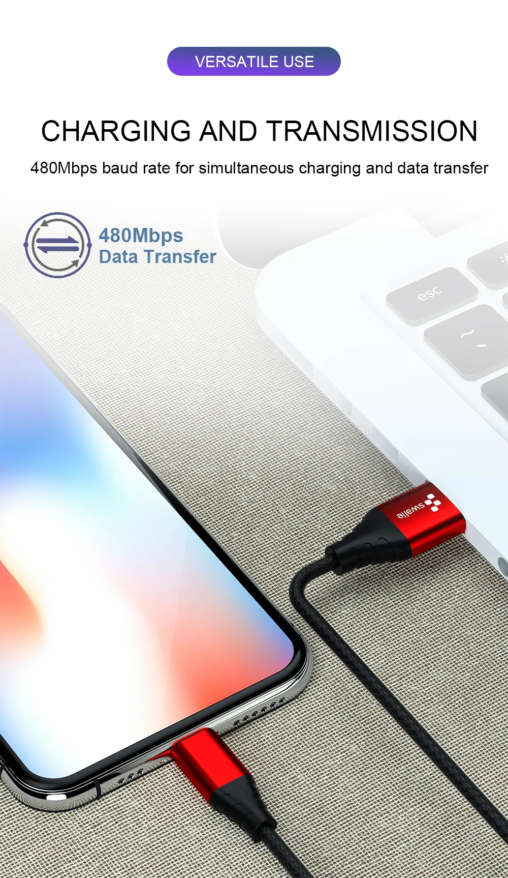Swalle 3A кабель Micro USB для быстрой зарядки quick charger 3,0/2,0 usb c кабель мобильного телефона USB кабель для передачи данных QC3.0 переходной USB кабель