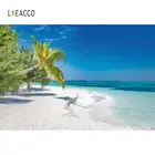 Laeacco зеленый весенний морской кокосовое дерево Декор для дома с лесным пейзажем фоны для фотосъемки индивидуальные фоны реквизит для фотостудии