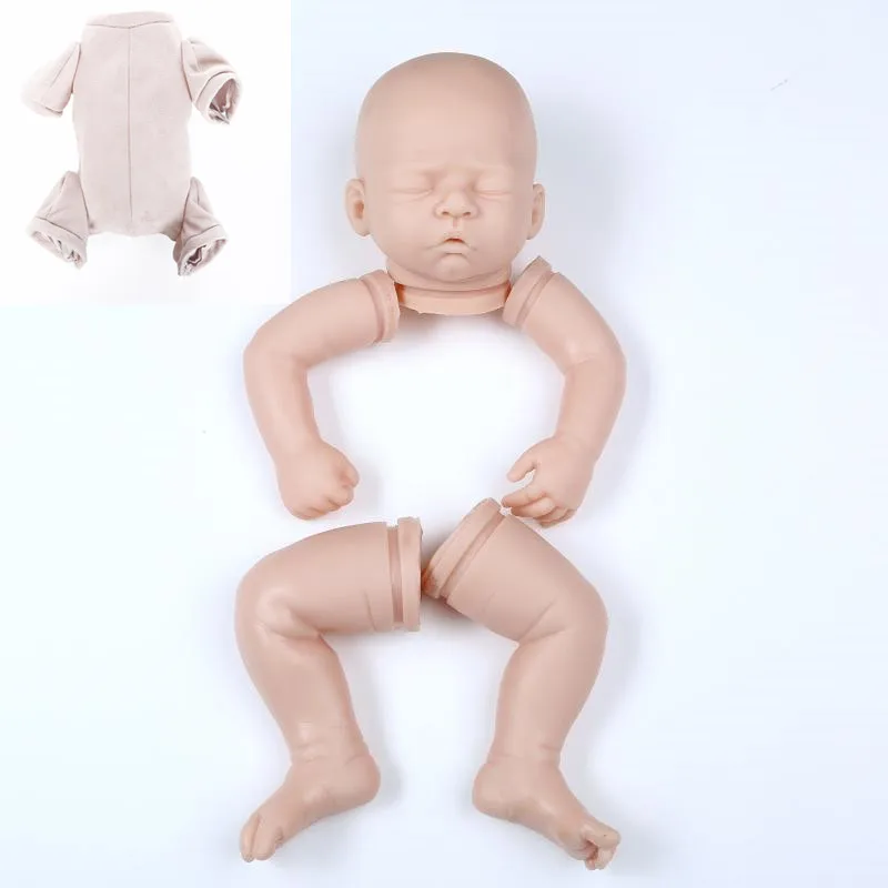 Npkколлекция DIY Reborn Baby Doll Набор неокрашенные части силиконовые Reborn Baby Doll наборы костюм для 20 дюймов аксессуары для куклы реборн - Цвет: with cloth body