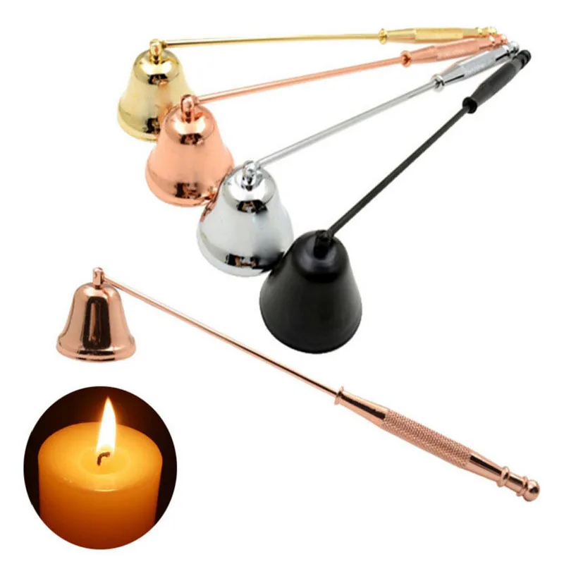 

Candle Snuffer Accessories Vintage Decoration Candle Cover Tool Bell Shape Long Handle Banquet Safely Extinguish Home Decor