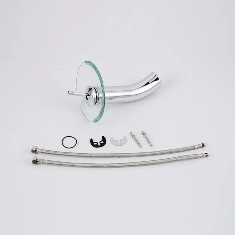 

Mushroom-shaped long neck Glass bathroom waterfall Faucet.Transparent vessel water faucet.bathroom basin sink Mixer Tap