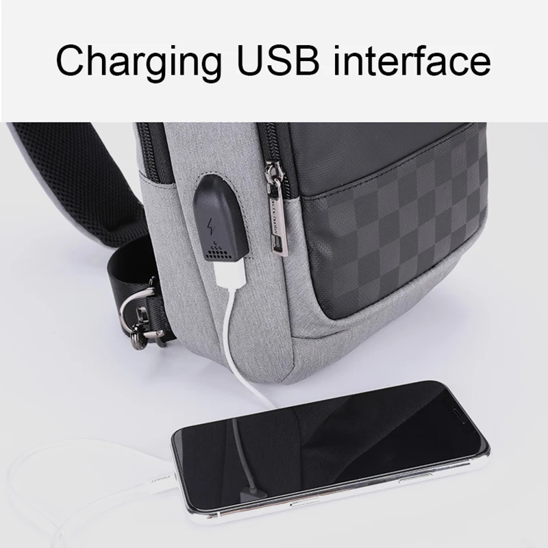 2021 Водонепроницаемая Мужская нагрудная сумка с USB мужская сумка-мессенджер для