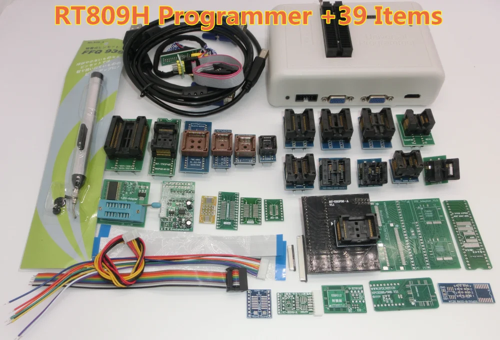 RT809H emmc-nand вспышка чрезвычайно быстрый Универсальный программатор+ 39 деталей+ кабель EDID с кабелями EMMC-N