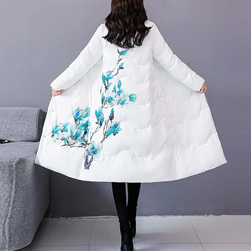 Зимняя женская хлопковая куртка в национальном стиле новинка 2020 Модное теплое