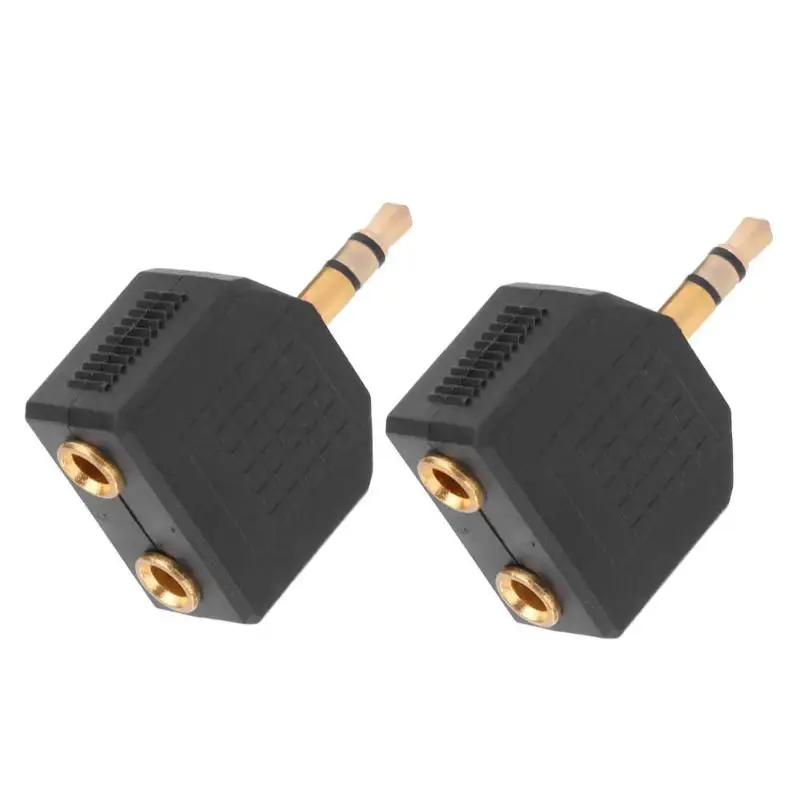 2Pcs 3.5mm Male to 2 Female Headphone Splitter Jack Y Audio Adapter For iPhone Samsung Laptop PC Tablet Dropship | Электроника