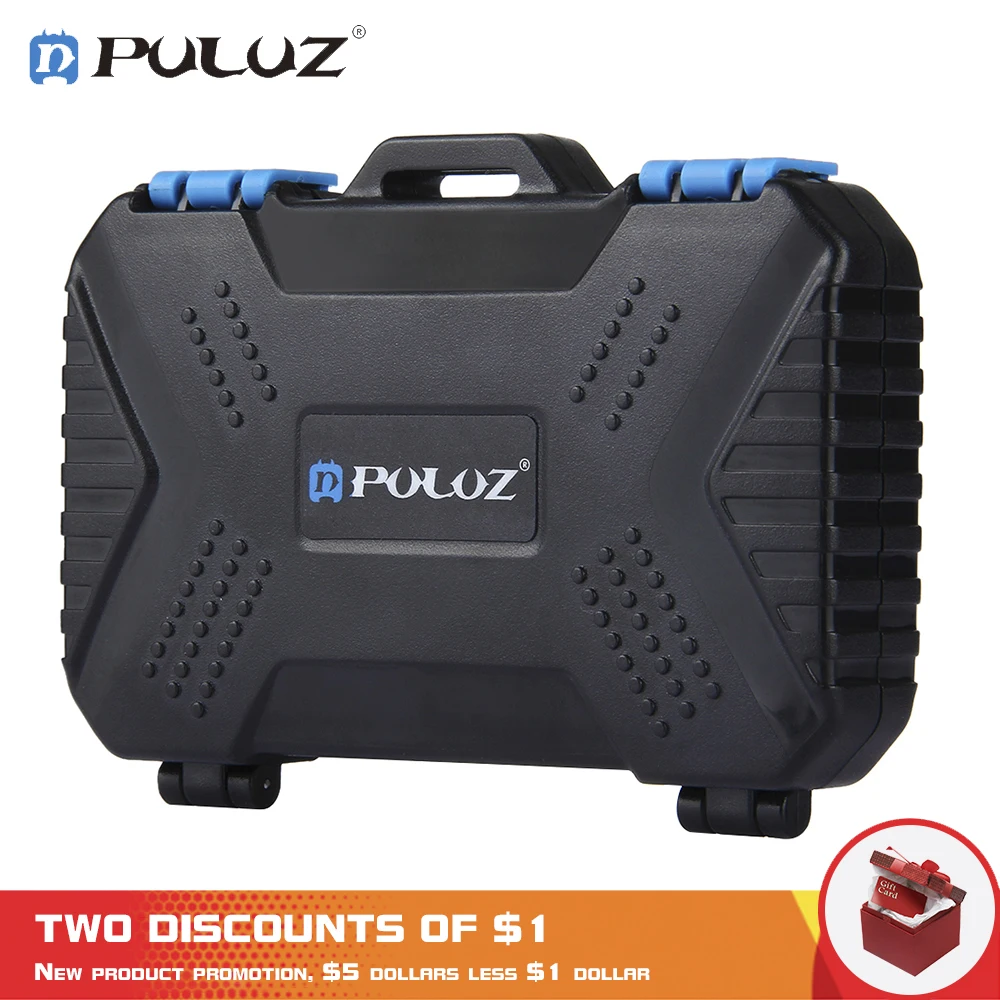 Считыватель карт PULUZ+ 22 в 1 чехол для карт памяти для 1 стандартной SIM+ 2Micro-SIM+ 2Nano-SIM+ 3CF+ 7SD+ 6TF+ 1 PIN для карт