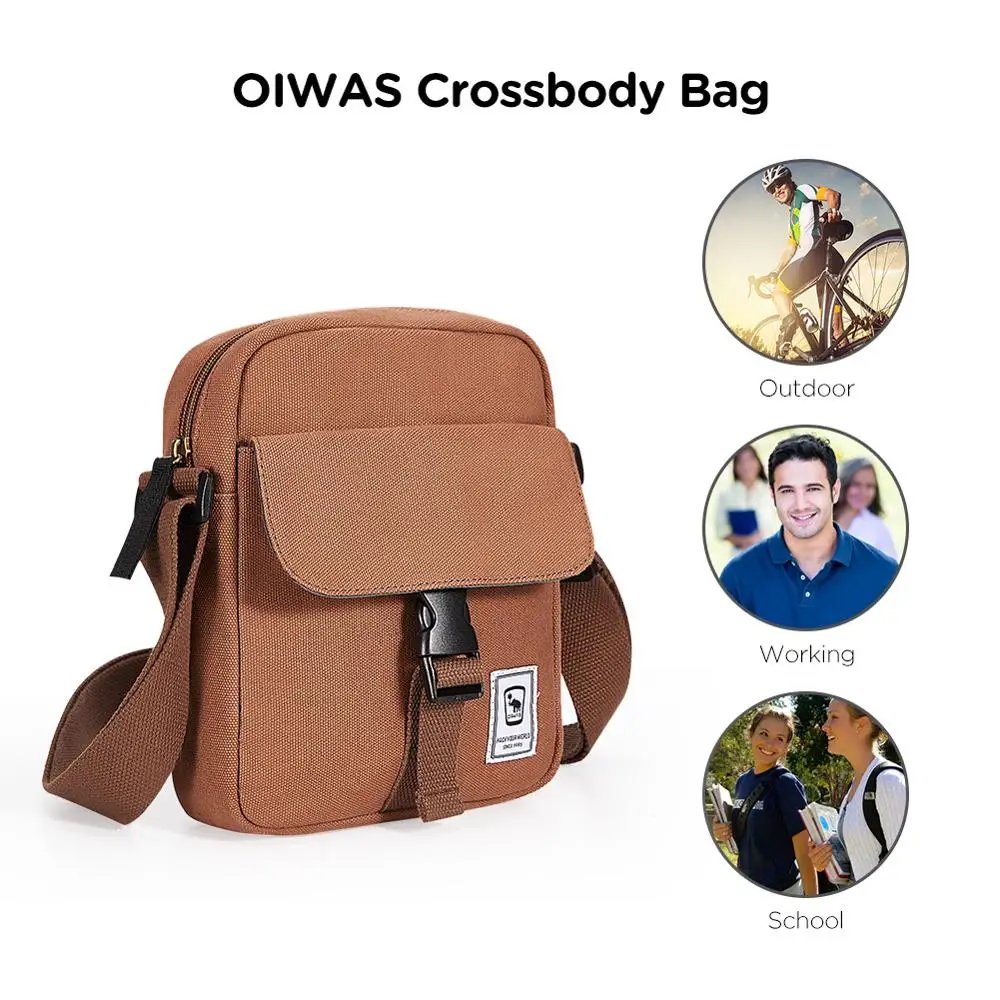 Oiwas Men Messenger Bags For 7.9pad High Quality Fashion Canvas Shoulder Bag  Mens Travel Crossbody Bag Casual Male Sling Pack