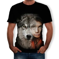 summer fashion new mens t shirt animal world dance of wolves 3d printed pattern short sleeved cool casual top