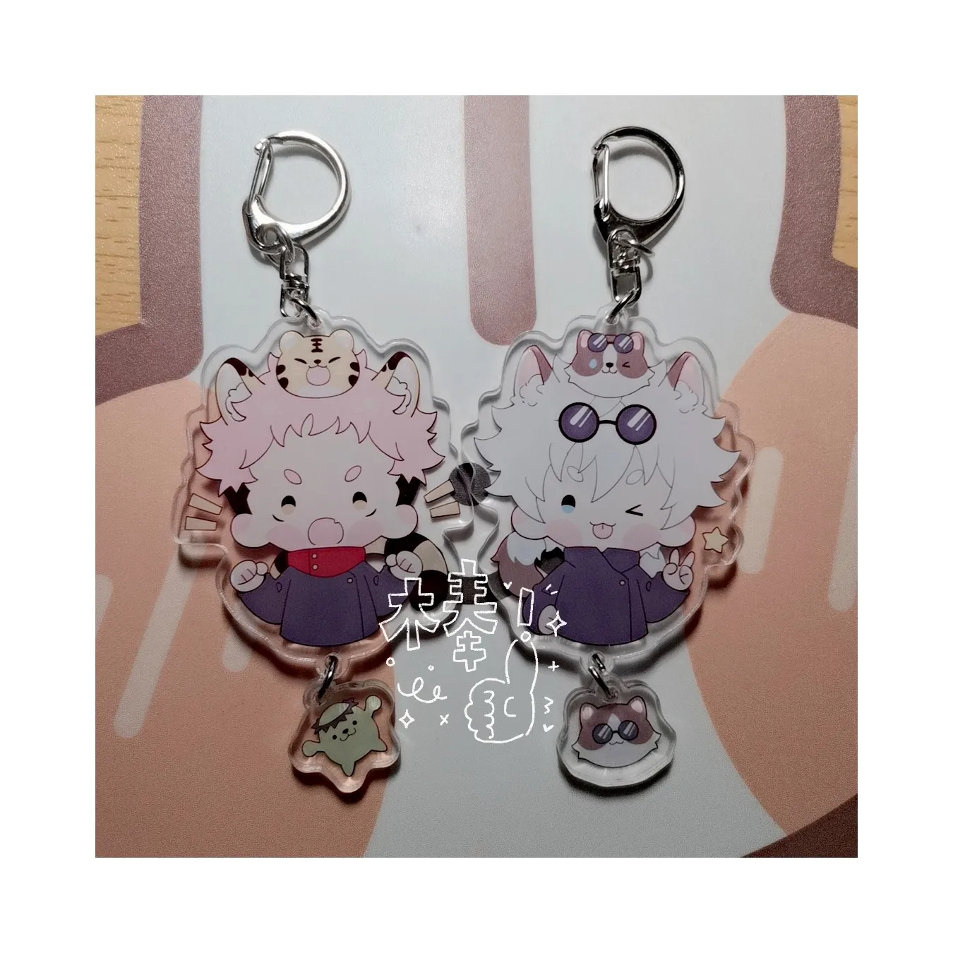 

Jujutsu Kaisen Anime Kindergarten Theme Kawaii Acrylic Bags Pendant Sukuna Toge Inumaki Yuji Itadori Keychains Keyrings Gifts