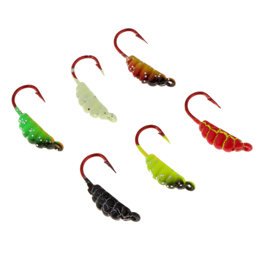 6Pcs/Set Winter Ice Fishing Hook Hard Lures Lead Jigs Head Hooks Baits | Спорт и развлечения
