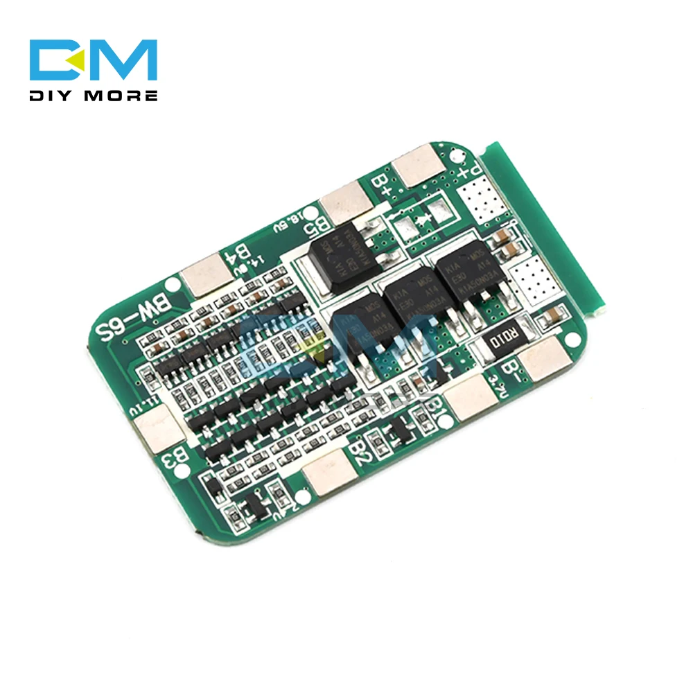 Плата защиты PCB BMS от перегрузки по току 6S 15 А 24 В плата короткого замыкания для 6