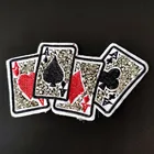 Лидер продаж, нашивка с изображением игральной карты, наклейки на одежду сделай сам, большие байкерские значок, нашивки с утюгом для одежды, странные вещи, Рождество