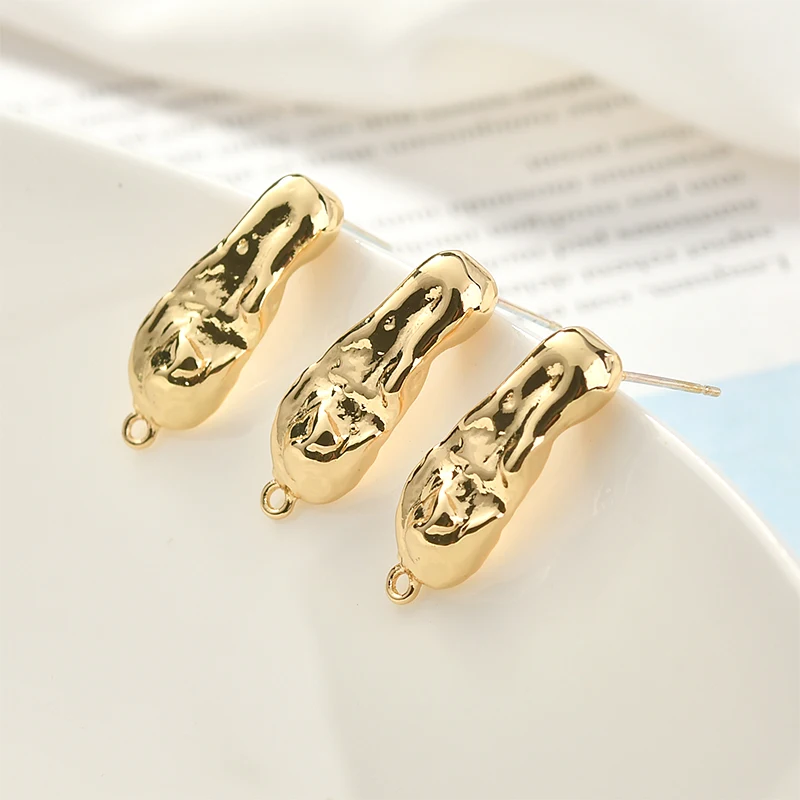 Медные 18K Аутентичные золотые абстрактные неровные серебряные иглы DIY ручной