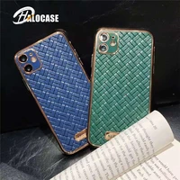 breathable mesh cases for iphone 12 11 pro xs max mini 7 8 plus x xr se2020 leather tpu braided electroplated wire drawing cover