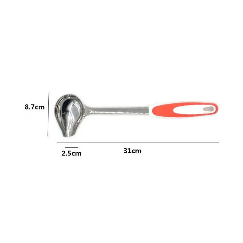 

2pcs Creative Oil Spoon Good Grip Non Slip Sauce Spoon Tools Spout Shape Stainless Steel Long Handle