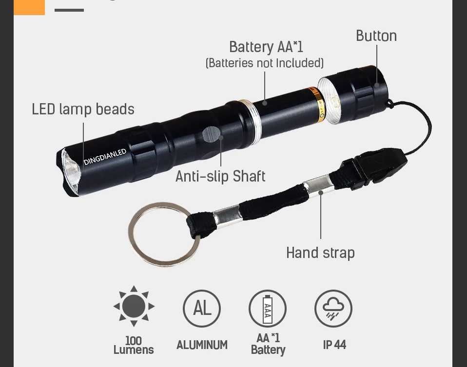 USB Перезаряжаемый/AA аккумулятор мини светодиодный фонарик 3 режима освещения водонепроницаемый фонарь с зумом Портативный Костюм для ночного освещения