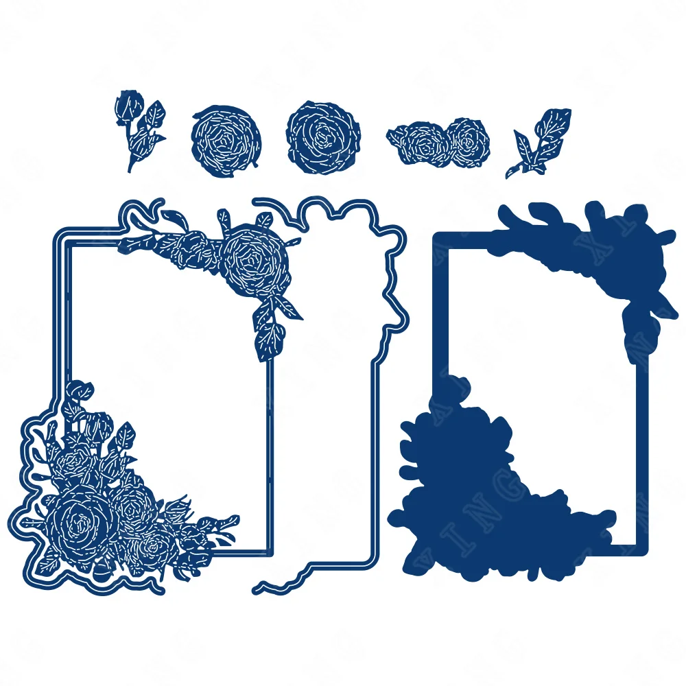 

Crown Rose Frame Metal Cutting Dies Scrapbook Diary Decoration Embossing Template Diy Greeting Card Handmade Arrival New