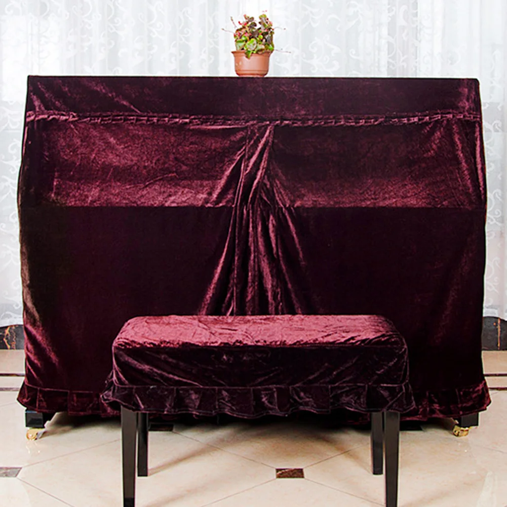 

Durable With Cover Piano Cover Macrame Dust-Proof Home Protective Anti-scratch Beautiful Soft Velvet Practical Hand Wash