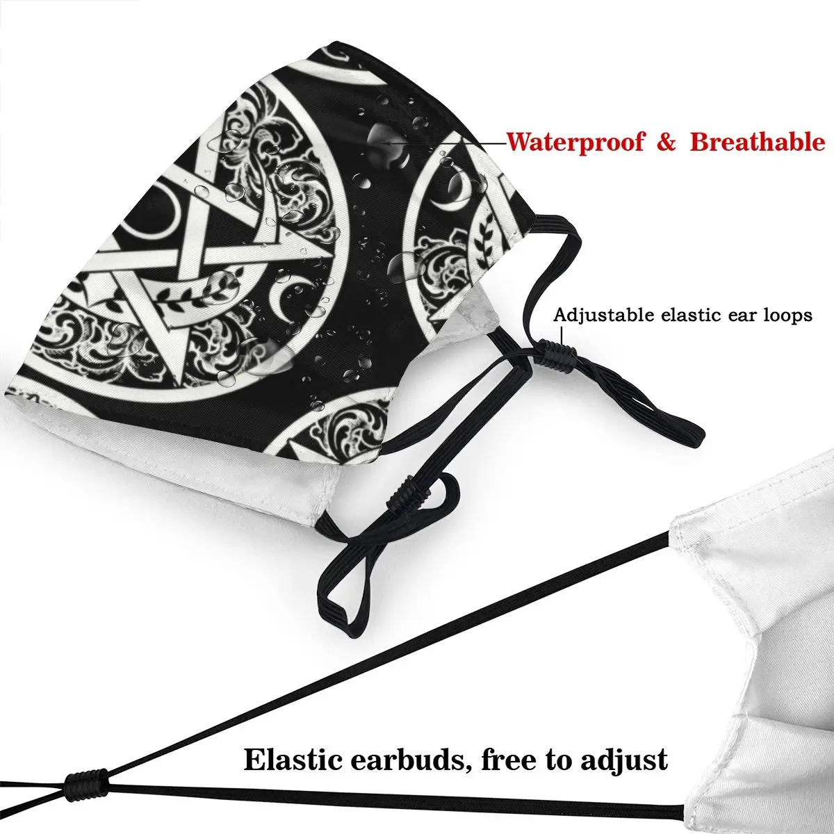 Пентаграмма Pentacle смываемая маска для лица унисекс взрослая Тройная Луна богиня