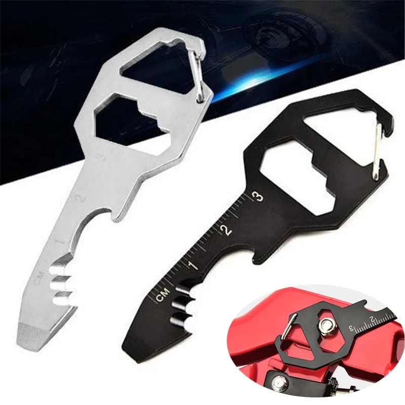 

Stainless Steel Multi-Tool Multi-functional Stainless Steel Key Shaped Tool Key Chain With Bottle Opener Repair Tools GH1151