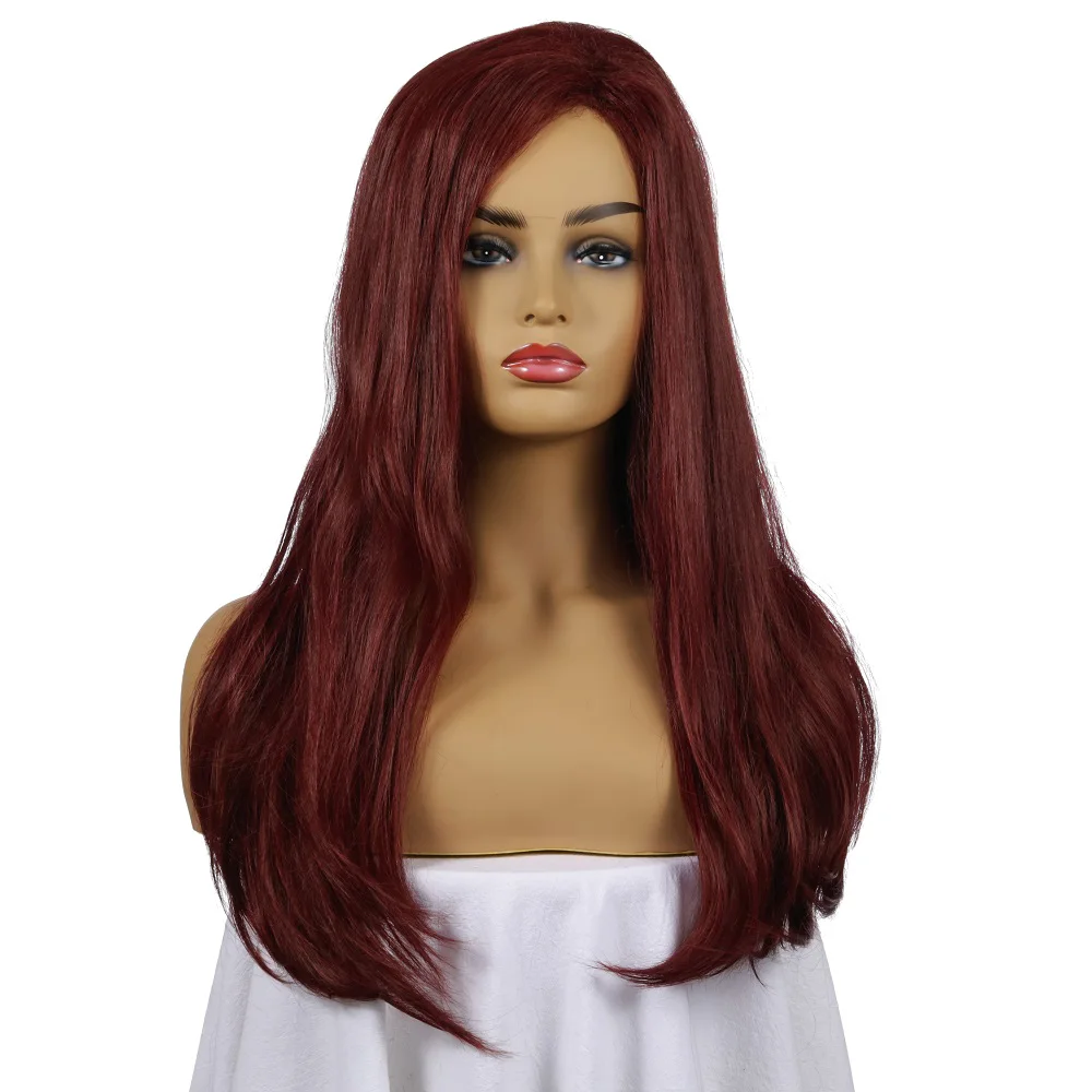 Натуральный прямой парик красный коричневый для белых/черных женщин парики из
