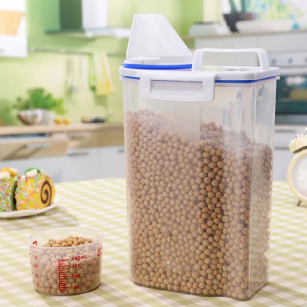 2L прозрачная коробка для хранения продуктов зерна контейнер фасоли содержит