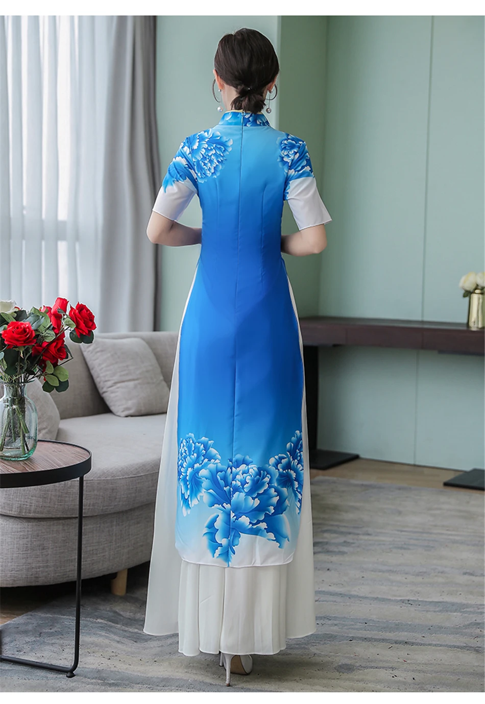 Новая традиционная вьетнамская одежда аозай Вьетнам Cheongsam китайский стиль длинный Ципао вечернее вечерние свадебные платья