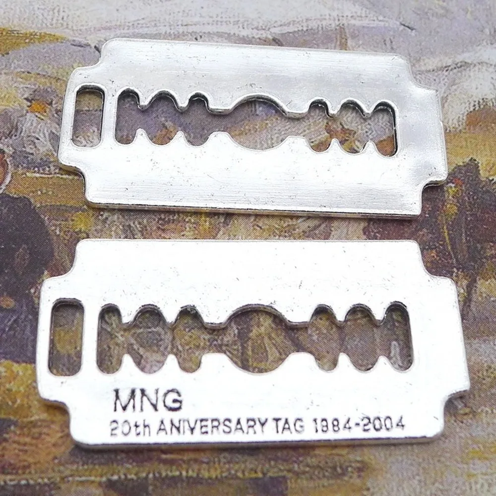 

50pcs Blade Charms 19mm x 38mm DIY Jewelry Making Pendant anitque silver color