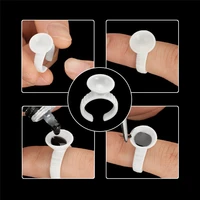 100 pcs glue ring eye lash finger glue ink holder eyelash extension disposable rings storage