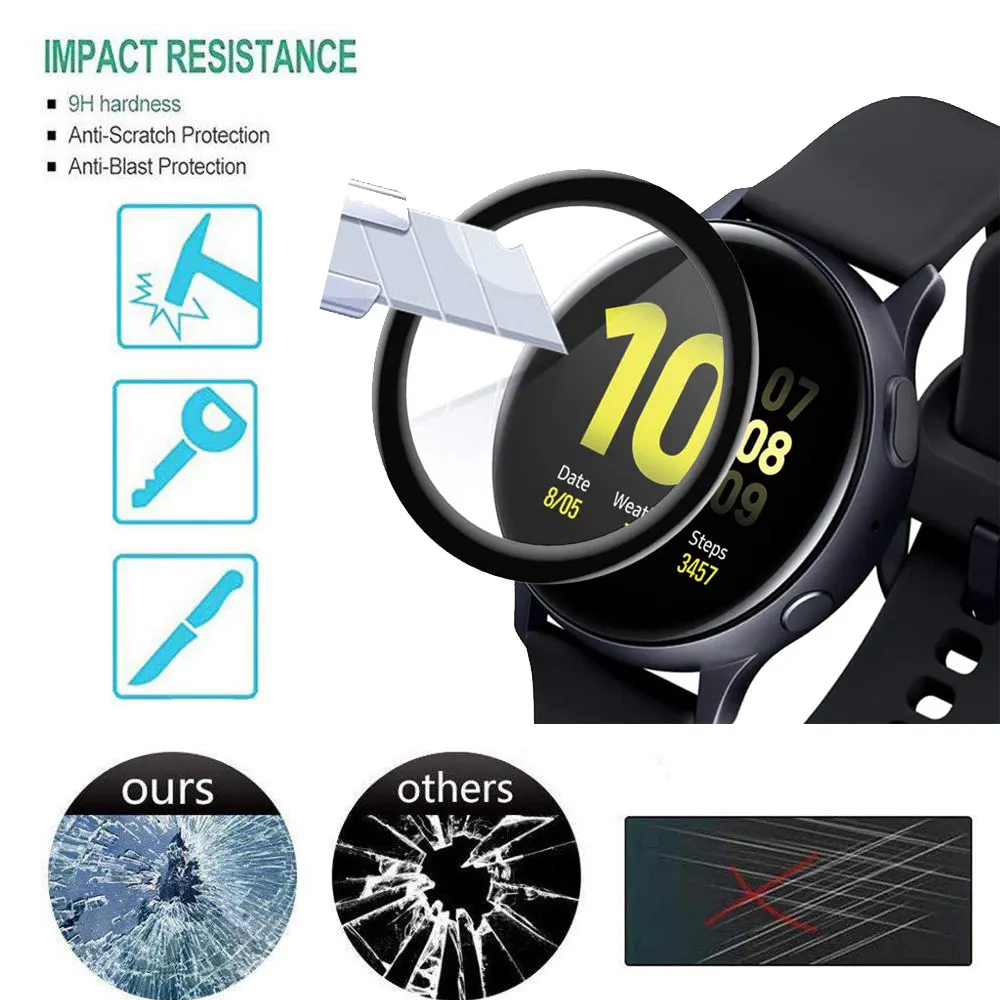 40 мм 44 Защитная пленка для экрана Samsung Galaxy Watch Active 2 Водонепроницаемая 3D полного