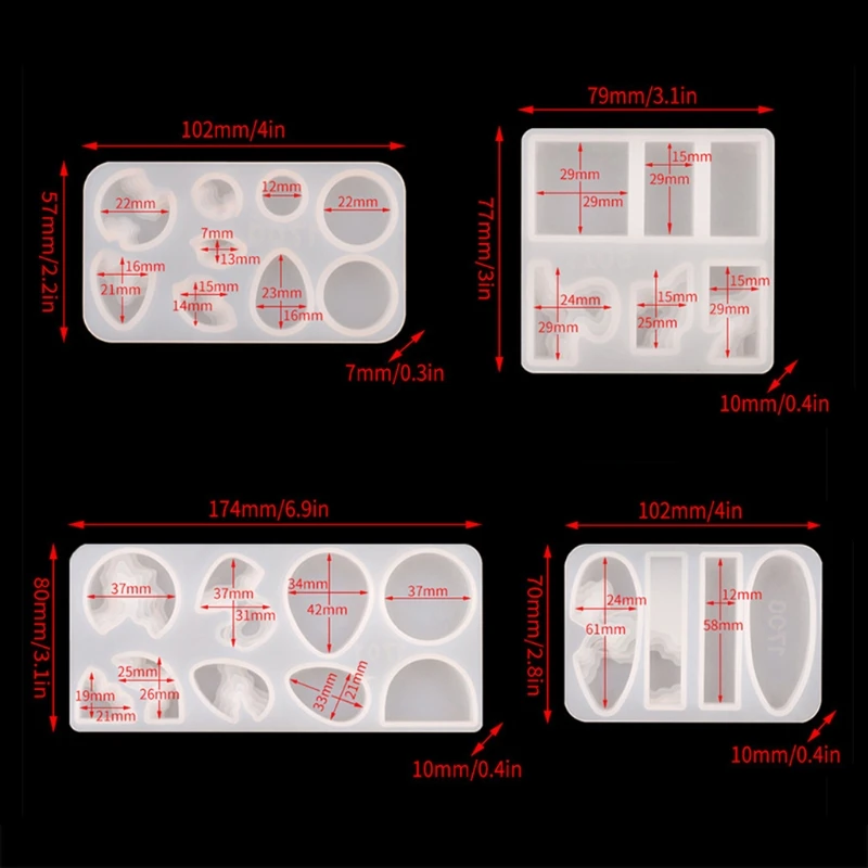 

1 Set Sea Island Jewelry Resin Mold Silicone Mould with Claw Nails Open Rings