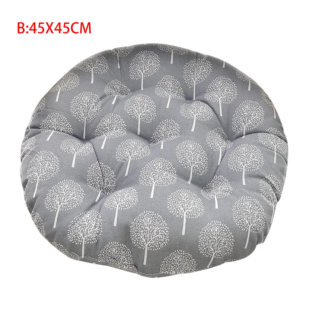 Темно-синяя льняная Подушка для стула с принтом леса круглая хлопковая обивка