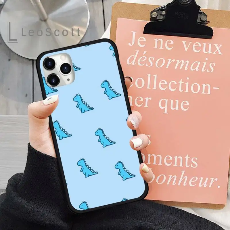 

Cartoon Dinosaur cute pink funny love Phone Case for iPhone 11 12 pro XS MAX 8 7 6 6S Plus X 5S SE 2020 XR