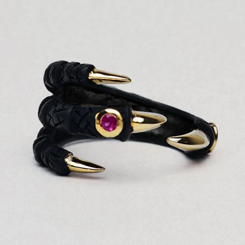 

Vintage Punk Evil Paw Mens Ring Adjustable Alloy Biker Rock Skeleton Hand Finger Rings for Women Gothic Jewelry