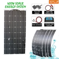 100w 200w 400w solar panel system high efficiency flexible module for rv yacht and roof off grid
