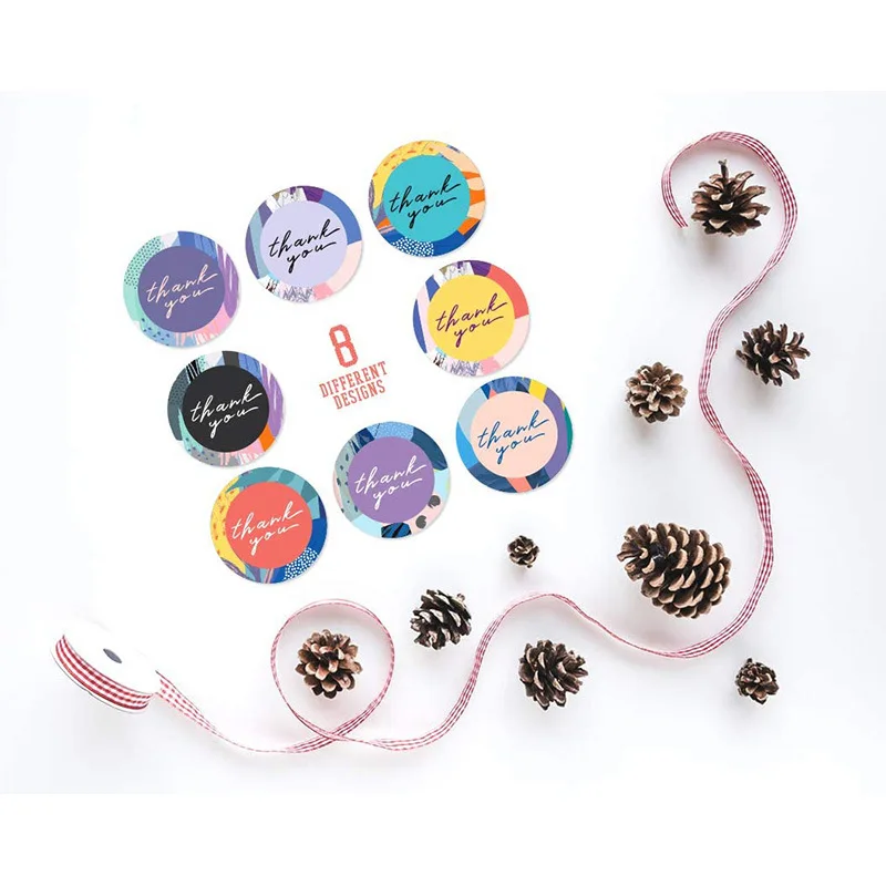 Уникальный 8 геометрических конструкций 500 шт RoundThank вы стикер s для свадебных