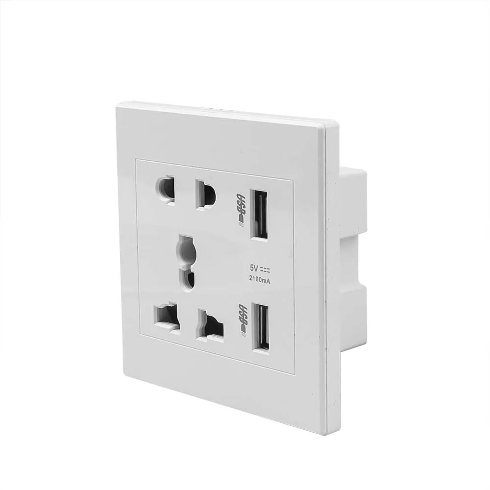 Настенная розетка Kebidumei 2 1 А 5 В два USB порта электрический адаптер для настенного