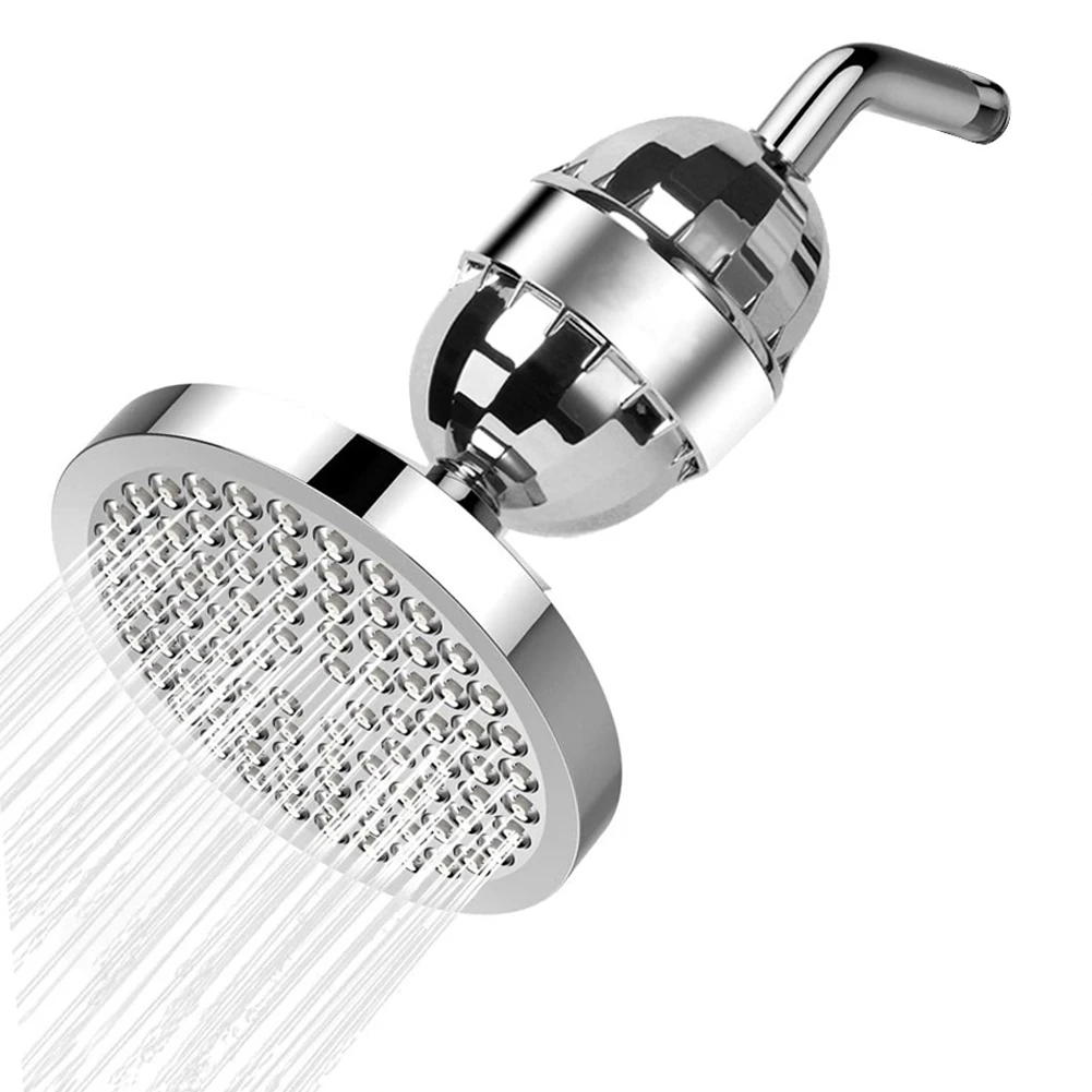 

ABS 5 Spray Settings Replacement Parts 15 Stage Water Softener Shower Head Filter Combo 6inch Adjustable Bathroom High Pressure