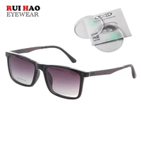 customize prescription eyeglasses and sunglasses clip on polarized rectangle glasses frame optical resin lenses 2126
