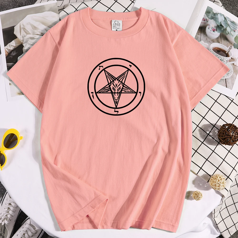 Готическая пентаграмма оккультная сатана Новая Мужская модная футболка с