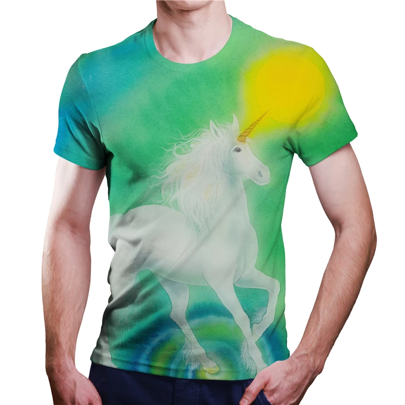 

Summer Animal Unicorn 3D Printing T-Shirts Fashion Harajuku Short-Sleeved Breathable Casual Animation Top Oversized T-Shirt 6XL