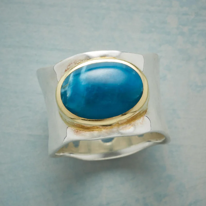 

Elegant Simple Unisex Silver Color Blue Oval Natural Stone Female Male Alloy Ring for Women Men Party Jewelry Accessories