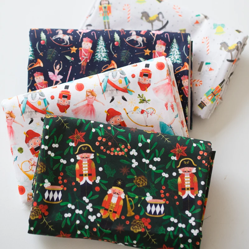 

145x50cm Digital Printing Pure Cotton sewing Fabric, Patchwork Handmade DIY Holiday Christmas Decoration Cloth