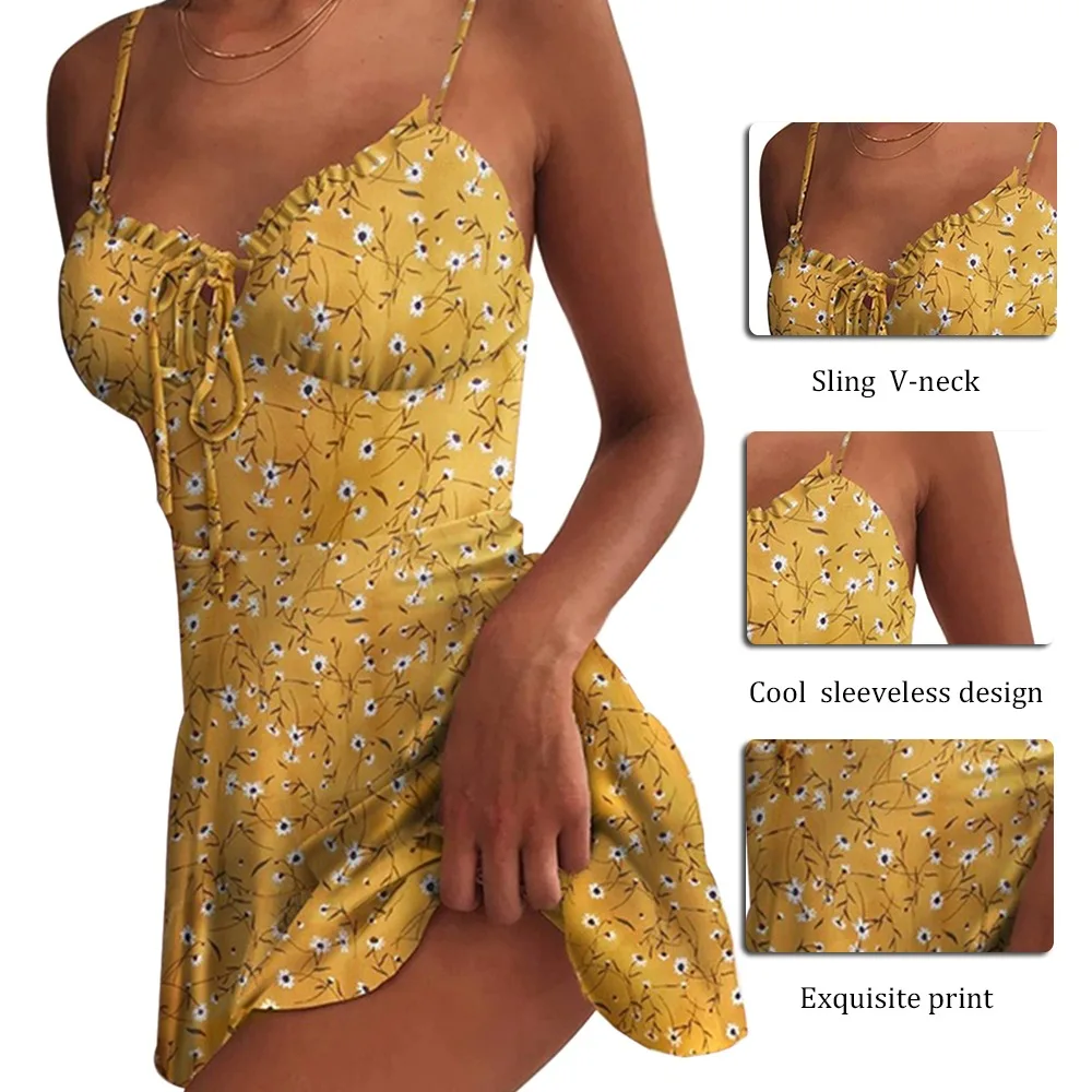 

Floral Print Dresses Sexy Bodycon High Split Dress Plus Size Sleeveless Short Dress Famale Party Club Elegant Backless Vestidos