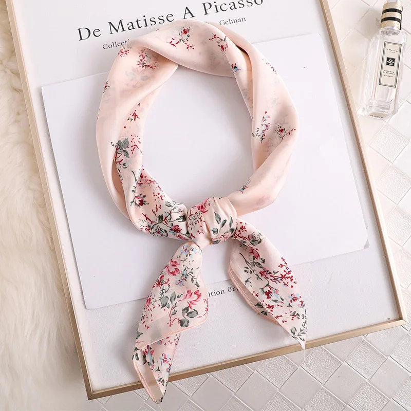 

Квадратный шарф 70*70 см Реплика Шелковый платок с цветочным принтом Модный женский Гладкий платок