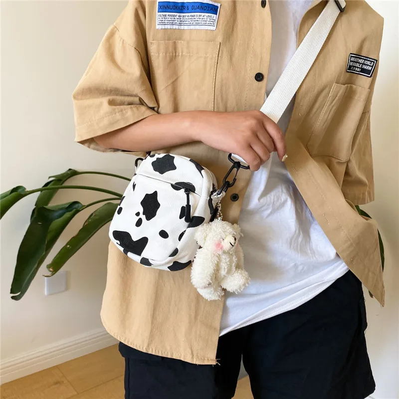 Сумка-мессенджер Женская холщовая модный простой однотонный саквояж на плечо