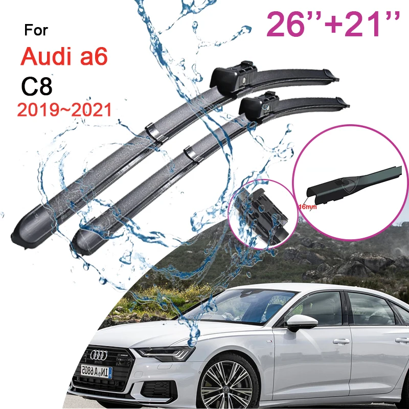 

Car Front Windshield Wiper Blades for Audi A6 C8 2019 2020 2021 Rubber Wipers Snow Scraping Blade Frameless Silent Accessories