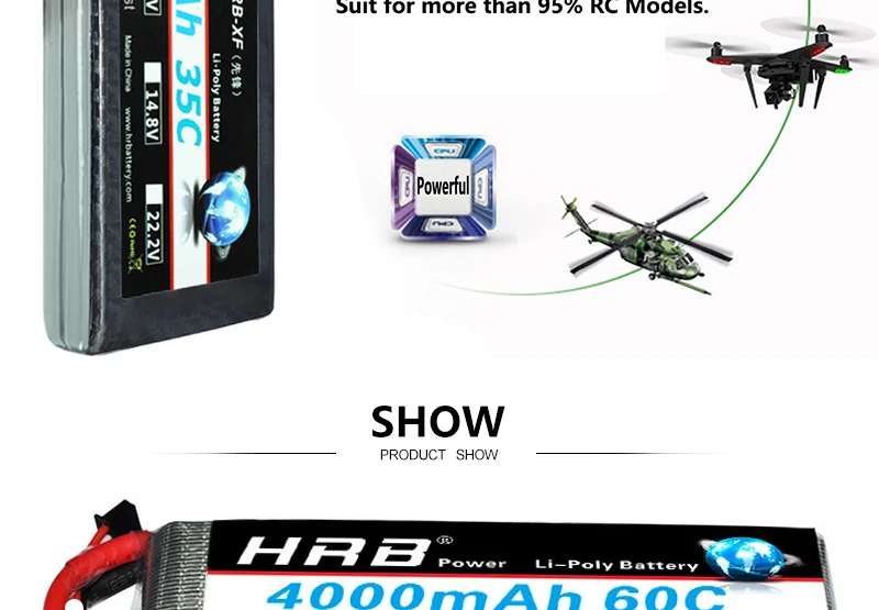 HRB 2S 7,4 V Lipo батарея 2200mah 2600mah 3000mah 3300mah 4000mah 5000mah 6000mah 8000mah 12000mah 16000mah T Deans RC части 60C
