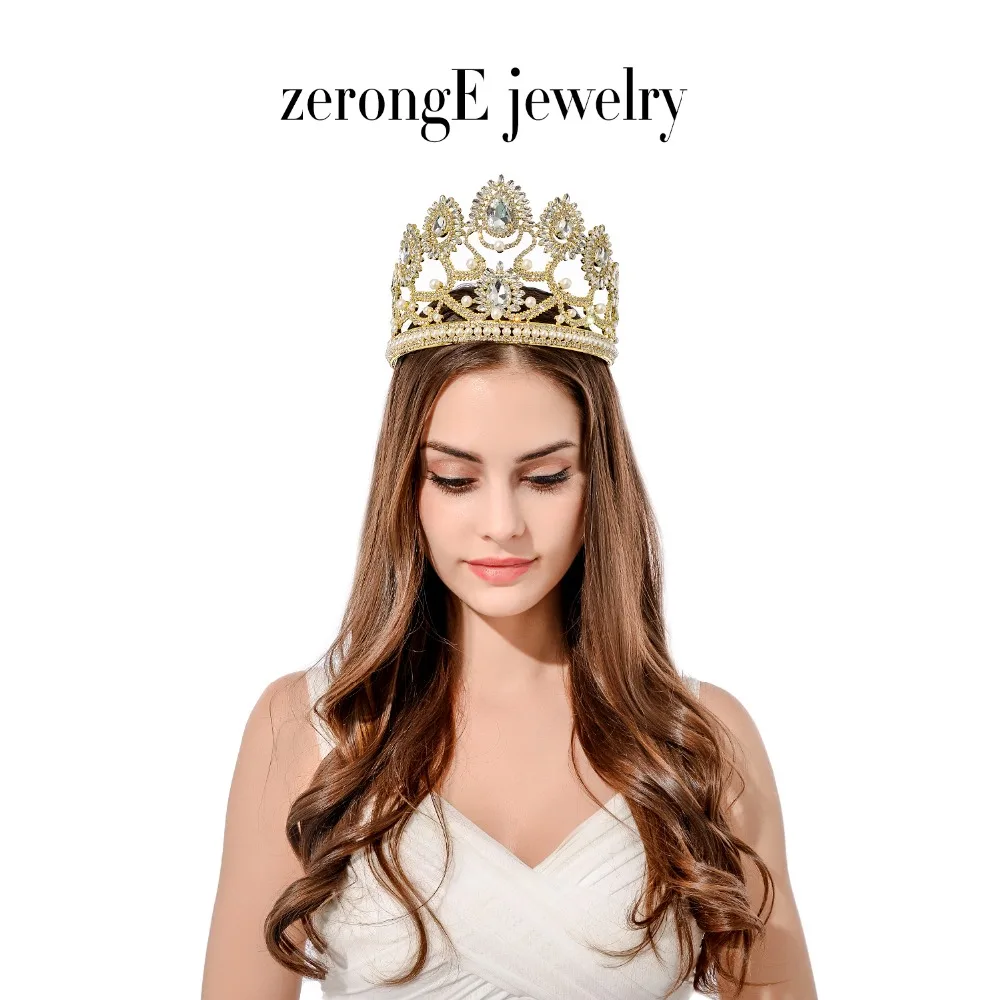 ZerongE jewelry4.7 &quotКоролевские королевские сверкающие романтические Стразы тиары и