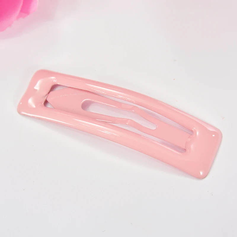 pink Новинка 1 шт. BB клип яркие квадратные заколки для волос сплав девушка шпилька мультфильм аксессуары для волос модный принт заколки - Цвет: pink
